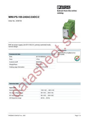 2938730 datasheet  